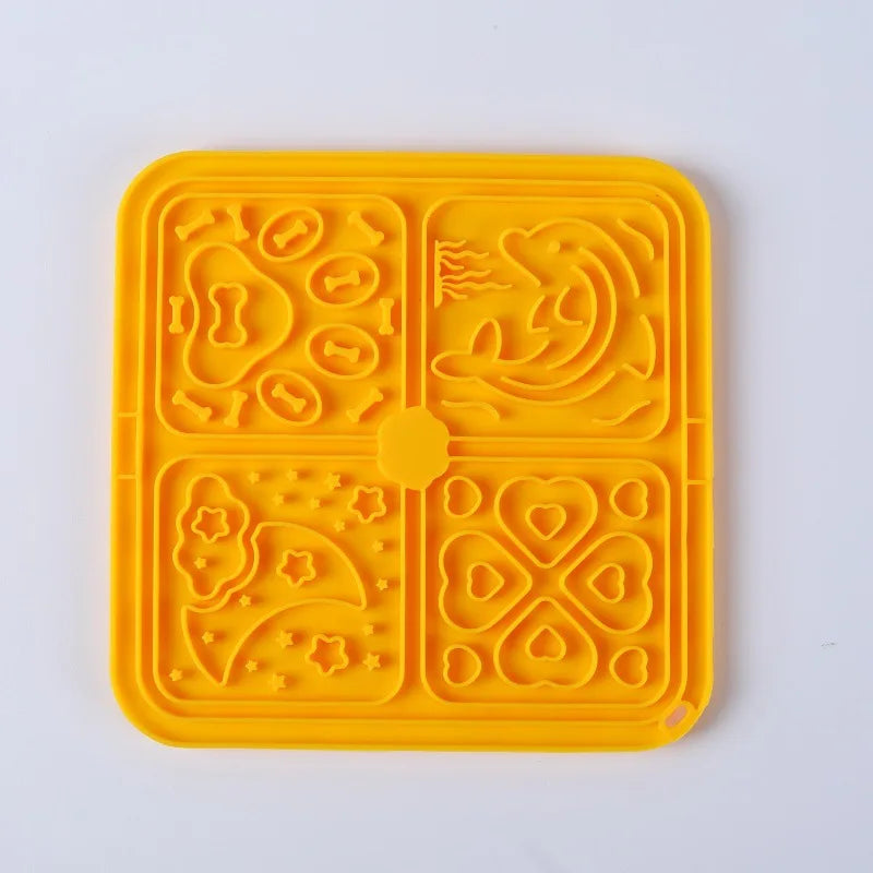 Slow feeder pet mat