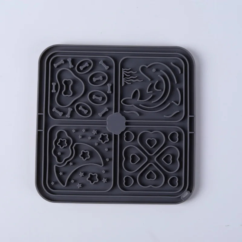 Slow feeder pet mat