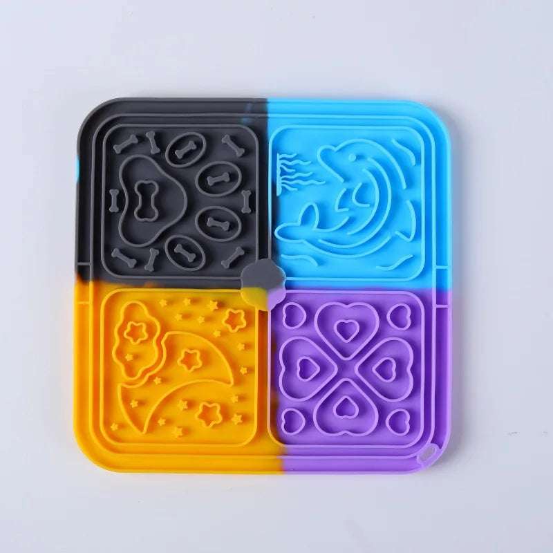 Slow feeder pet mat