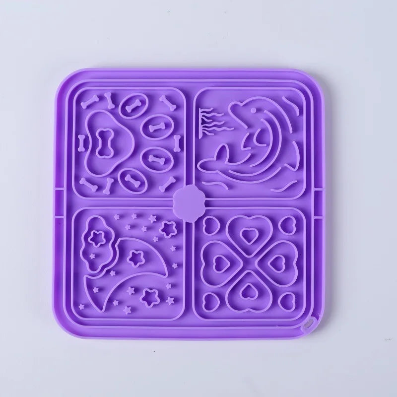 Slow feeder pet mat